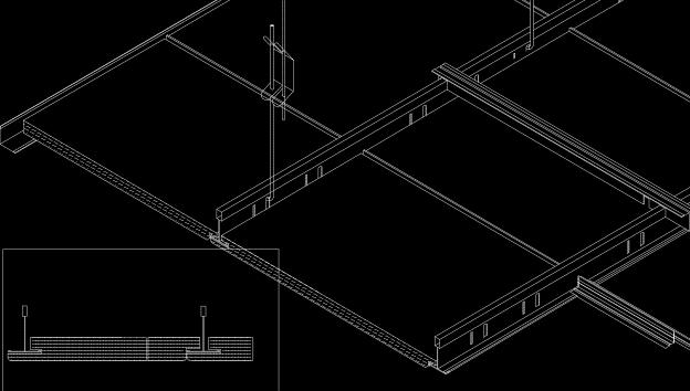 M600 M625 Skrytá konstrukce - Hidden Structure - Verdeckte Konstruktion Kazetový podhled se skrytou konstrukcí s osovou roztečí nosných profilů 600, popř.