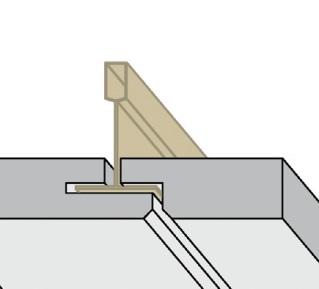 Abgehängte Kassettendecke mit einer verdeckten Konstruktion und einem Achsenabstand von 600 bzw.625mm (M600 und M625) zwischen den tragenden Profilen.