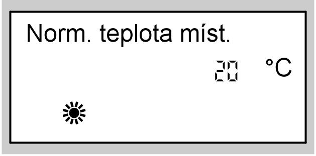 Trvalé nastavení teploty místnosti Nastavení teploty místnosti Vitotronic 300 K Pokud se mají místnosti topného okruhu vytápět, musí být dodrženy následující body: 1. Pro příslušný topný okruh!,? nebo musí být nastaveno Vytápění a teplá voda G.