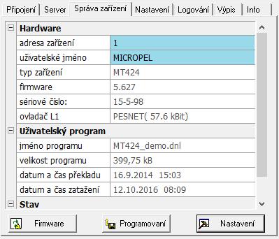 2) Připojení vestavěným rozhraním USB Automaty MPC400 (i periferní jednotky MEX400) jsou vybaveny konektorem mini USB, kterým je lze připojit přímo k PC.