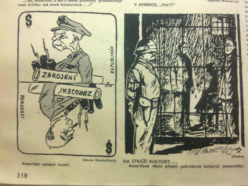 41 Další nejčastější karikaturou byli samotní američtí imperialisté nebo něco, co s nimi bylo spojováno.