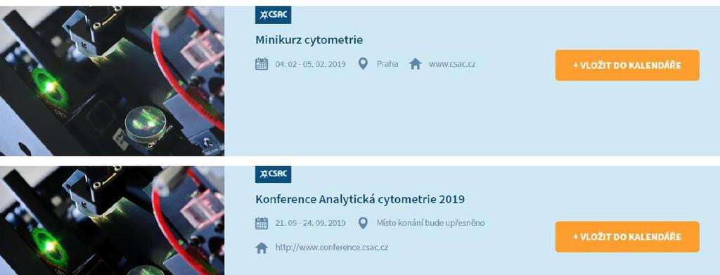 Česká společnost pro analytickou cytometrii Web stránky: http://www.csac.