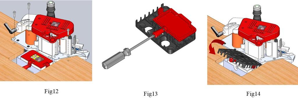 the cutting shape(fig9, Fig10) Use included screws to install the assembly