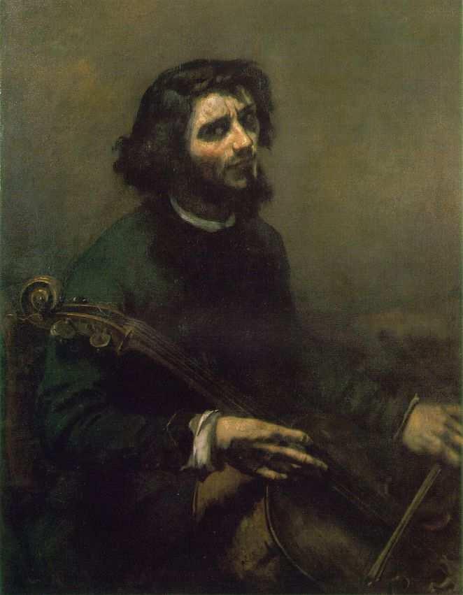Gustav Courbet (1819-1877), Čelista - Autoportrét,