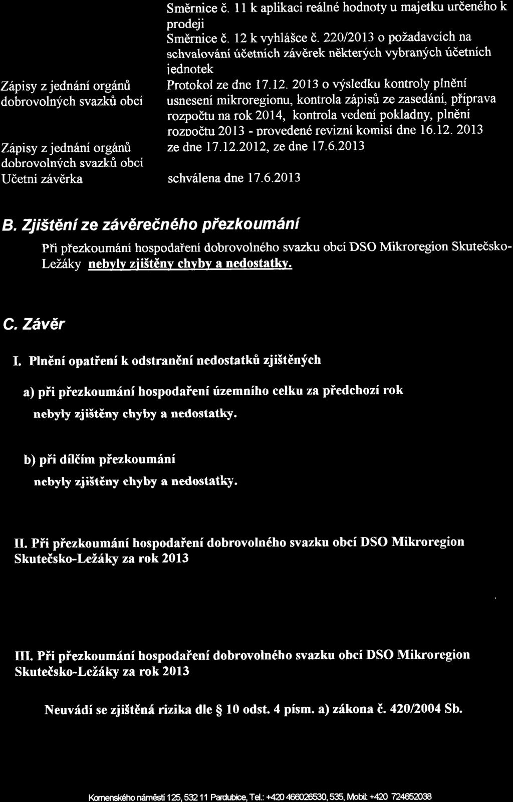 Zipisy z jednhn orgiint dobrovolnych svazkfi obci I I k aplikaci re6ln6 hodnoty u majetku urdendho k prodeji Sm6rnice E. 12kvyhl65ce 8.