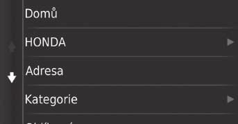 uuovládání mapyunabídka mapy Použití možnosti Popis trasy ke mně H (Mapa) u u Kde se nacházím? Navigace Získejte seznam navigačních pokynů k vaší aktuální poloze. 1. Vyberte nebo. 2.