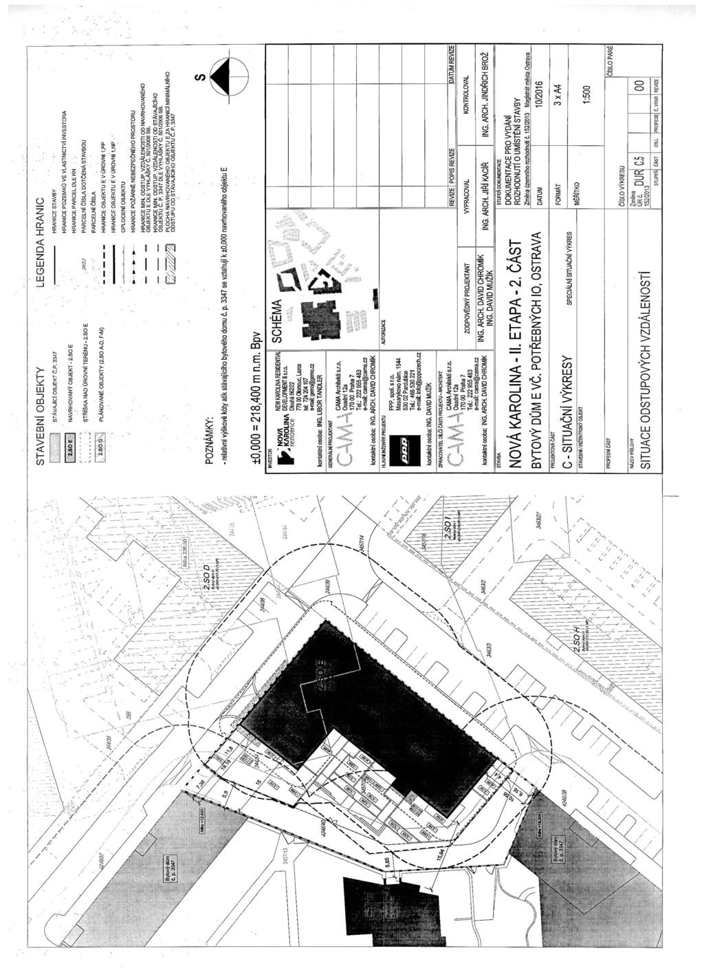 STAVEBNi OBJEKTY STAVAJiCl OBJEKT C.P. 3347 2.SO E NAVRHOVANY OBJEKT - 2.SO E STRlSKA NAD OROVNl TERENU - 2.SO E. 2.S.6 G\ PLANOVAN6 OBJEKTY (2.