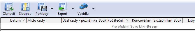 1. Datum je datum uskutečněné cesty a automaticky se nabídne aktuální den. 2. Počátek je předvyplněný dle nastavení uživatele (viz. 3.1.5.b) 3.