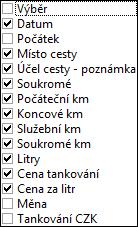 Účel cesty libovolná textová poznámka, program také umožňuje firmy zakládat a načítat z adresáře firem, tato možnost je určena především pro uživatele obchodního systému Databox CONTACT 5.