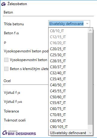 Doplnění nových tříd betonu Beton třídy C30/37 byl přidán do knihovny dostupných tříd betonu.