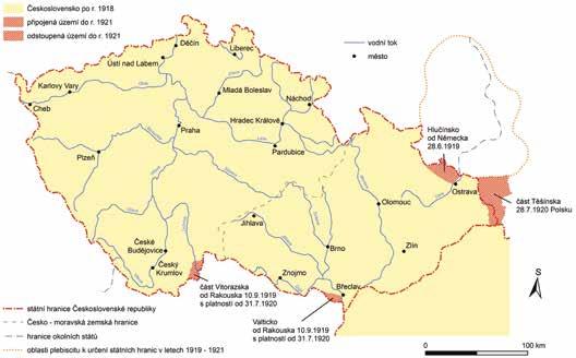 22 Změny státních hranic POVÁLEČNÉ USTAVOVÁNÍ HRANIC NOVÉHO STÁTU Když vznikalo v roce 1918 Československo, vůbec nebylo jasné, jaké budou jeho hranice.