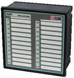 Signalizační a HMI panely Panely ESP7 Obecný popis Panel ESP7 základní verze Je osazen 22 LED diodami, jejichž funkčnost je konfigurovatelná pomocí standardního parametrizačního software dodávaného k