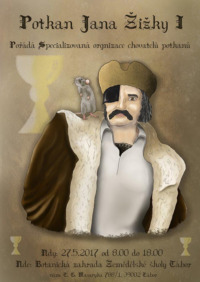 POTKAN JANA ŽIŽKY I Rádi bychom Vás pozvali na první ročník jihočeské výstavy potkanů v historickém městě Tábor, která se koná v sobotu 27. 5. 2017 v botanické zahradě města Tábora. datum konání: 27.