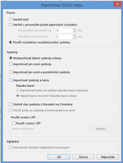 Import OCD je vhodné se předem seznámit s parametry importovaného souboru Jsou symboly, barvy stejné?