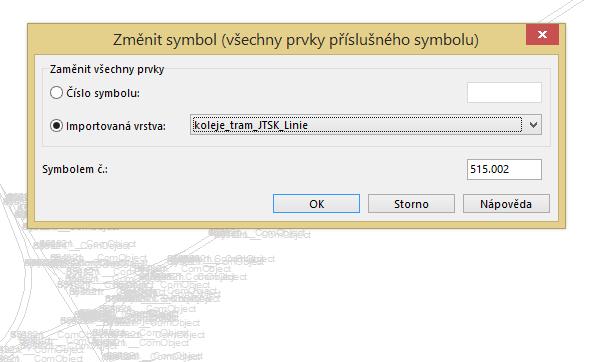 změnit na symboly volbou Změnit