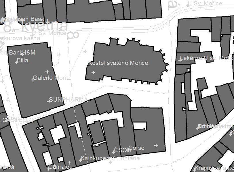 Import OSM Z dat OSM mají největší využitelnost budovy (key=amenity) CRT pro OSM v současnosti nefunguje příliš dobře Nejjednodušší způsob kliknout na