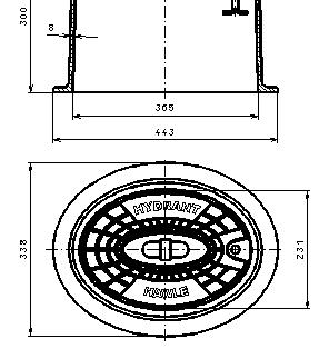 konce hydrantu zabudovaného do terénu.