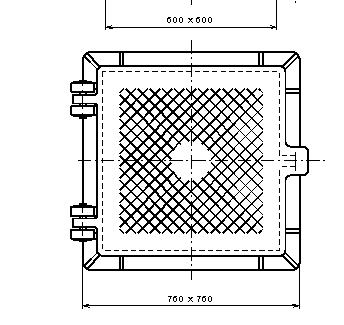 5 Poklop studniční "B" 600 x 600 s ventilační hadicí Katalogové číslo : 70 4110 6000 01 Poklop studniční 600 x 600, provedení s ventilační hlavicí slouží pro