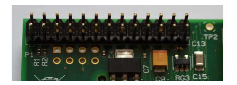 Obr. 4.4 GPIO piny na desce Tyto piny jsou fyzické rozhraní mezi Raspberry Pi a vnějším světem. Z 26 pinů je 17 pinů vstupně-výstupních.