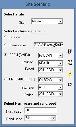 Obr. 6.2-4 Okno Generator s možnostmi pro generování umělé řady dat Opět zvolíme řídicí soubor, počet let generované umělé řady dat a random seed. V rámci této práce byly používány 30leté řady.