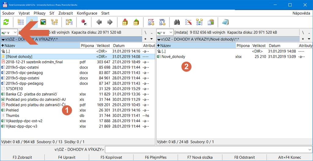 Obr. 1 Umístění souborů v TotalCommander: Obr. 2 Umístění souborů v Průzkumníku Windows: 2) Nejprve je nutné se při uzavírání dohody podívat na obsah souboru s názvem Přehled.