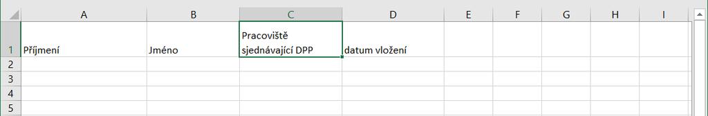 uzavírat. V tomto případě jako č. smlouvy na pracovní výkaz použijete údaj ze sloupce E Č. smlouvy-podatelna.