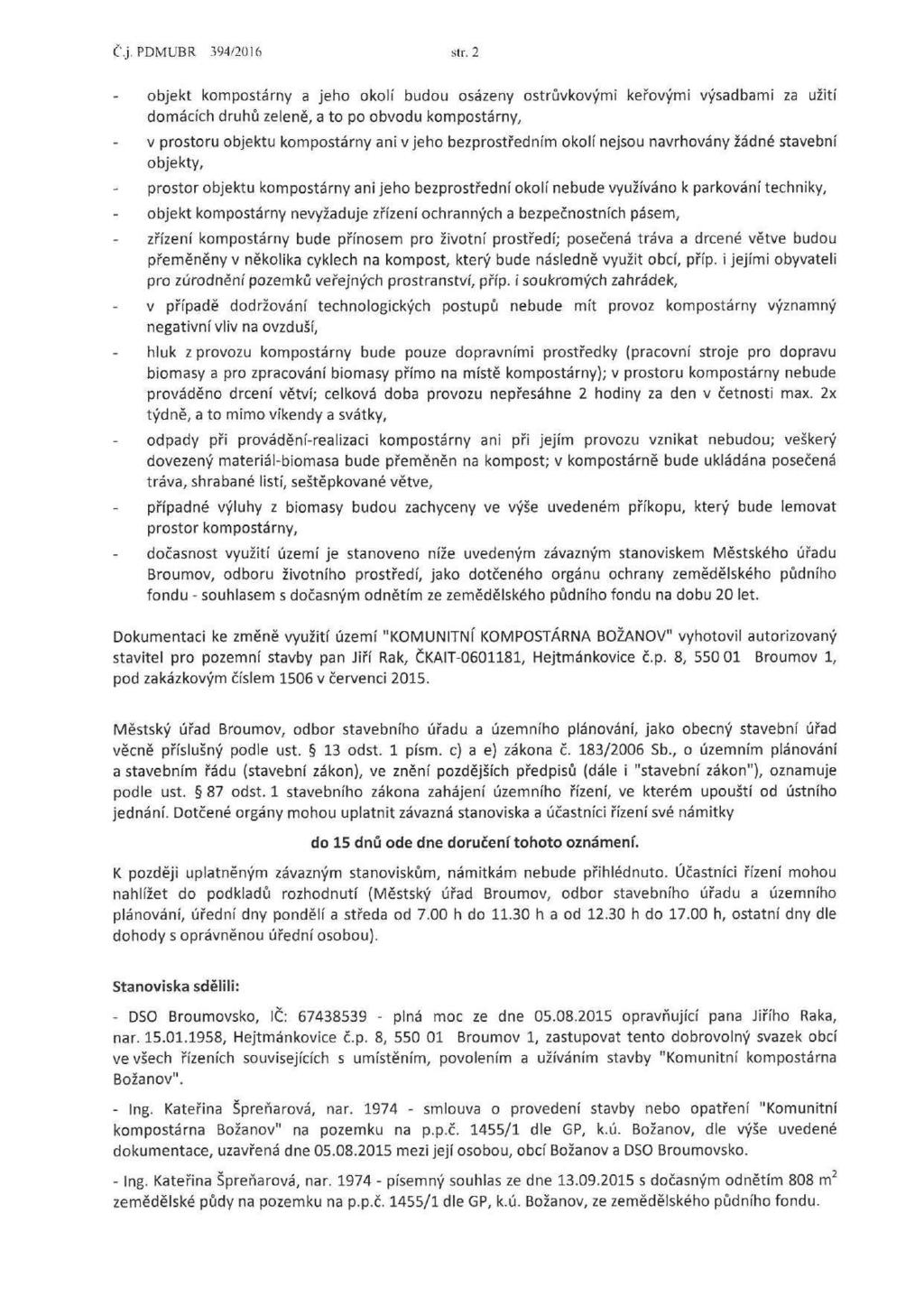 Č.j. PDMUBR 394/2016 str.