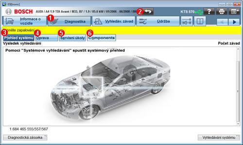 Diagnostika (KTS 5xx / KTS 6xx) Proveďte přesnou a přehlednou identifikaci a diagnostiku systémů zabudovaných ve vozidle. Provedení diagnostiky Diagnostika. ESI[tronic] 2.