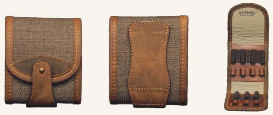 Kompletne podšité antikoróznym materiálom. Určené pre 7 nábojov, kalibrov od 223 do 300WM. hand finished, tough stitched cartridge case in with nabuck effect, elastic cells, and ball stopper.