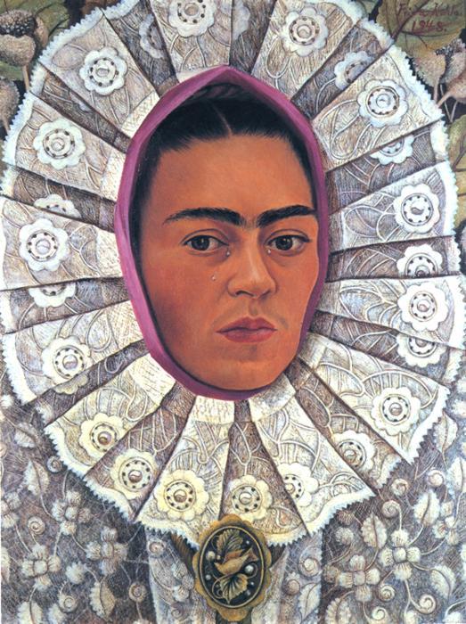 Obr. 58 Frida Kahlo, Autoportrét s medailonem,