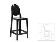 ŽIDLE barová Victoria ghost chair - ČERNÁ vysoký lesk Designová luxusní barová židle Kartell ve stylu Ludvíka XV., s opěrákem.