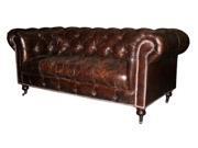4000 Kč 4840 Kč KOŽENÁ POHOVKA "Chesterfield" trojsedák Exklusivní pohovka v tmavě hnědé kůži.
