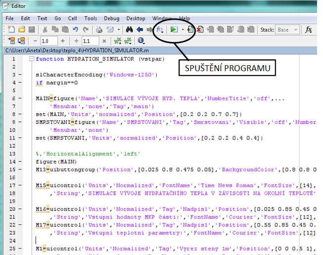 Příloha A Manuál k programu Hydration Simulator A.