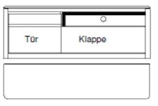 Samostatné elementy 1x TV-rampa 1100-999-00 Lowboard 1 sklopná dvířka, 1 dvířka,