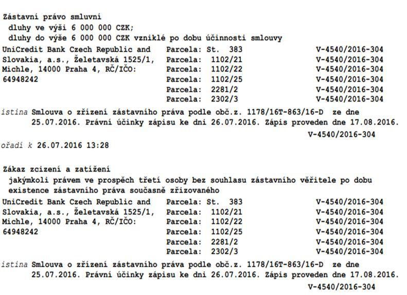 Prodávající prohlašuje, že žádné závady a cizí práva váznoucí na předmětu aukce nebrání prodeji formou aukce, prodávající případné věřitele uspokojí, a pokud se ukáže, že není možné věřitele z