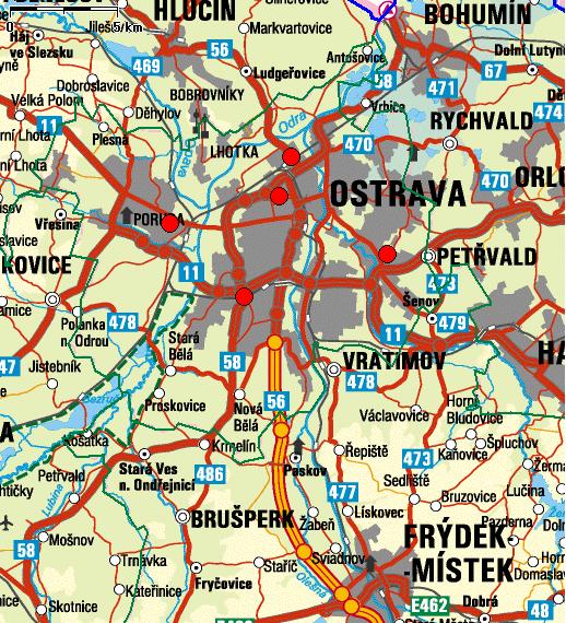 Strana: 29 z 69 1062 Ostrava Poruba 1061 Ostrava Fifejdy 1063 Ostrava Radvanice 1064 Ostrava Zábřeh 1410 Ostrava Přívoz Nejbližší měřící stanice Ostrava Zábřeh je vzdálená cca 3,5 km od zájmové