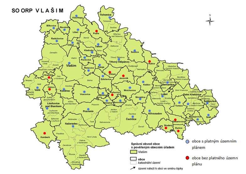 Obrázek č. 6.4: Mapa územně analytických podkladů podkladový zdroj: ČSÚ Přesto, že většina obcí má v současné době platný územní plán, více než polovině z nich končí jeho platnost v roce 2020.