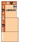 KONCOVÝ PRVEK 54 1,5KOL KV 55 1,5KOR KV 93 241 1,5sedák kombielement s nastavením opěrky hlavy a přístavným taburetem vlevo nebo vpravo nikoli možné v kombinaci s díly s VZ nebo WAfunkcí umístění