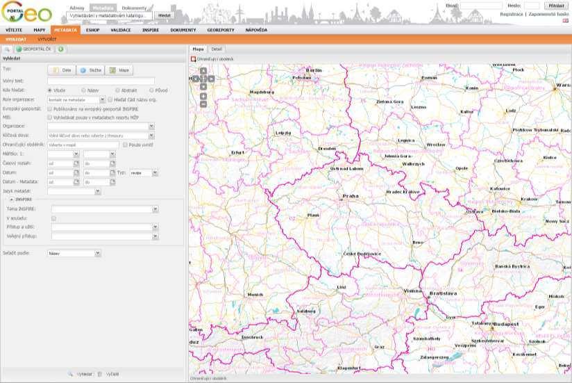 Geoportál zajišťuje zpřístup ě
