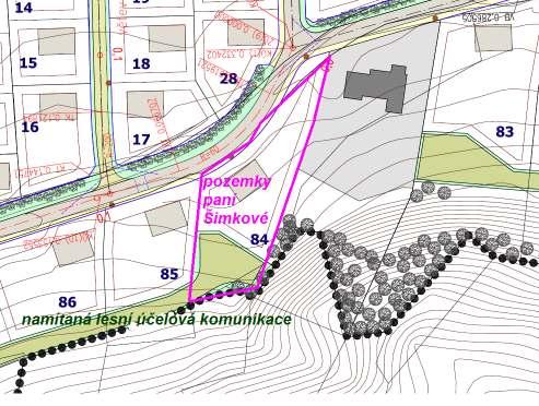 volnému průchodu do strmých břehových strání a prostoru EVL a PP - viz výkres č. 1.01 a O.1. Vzhledem k terénní konfiguraci a existující stavbě RD čp.