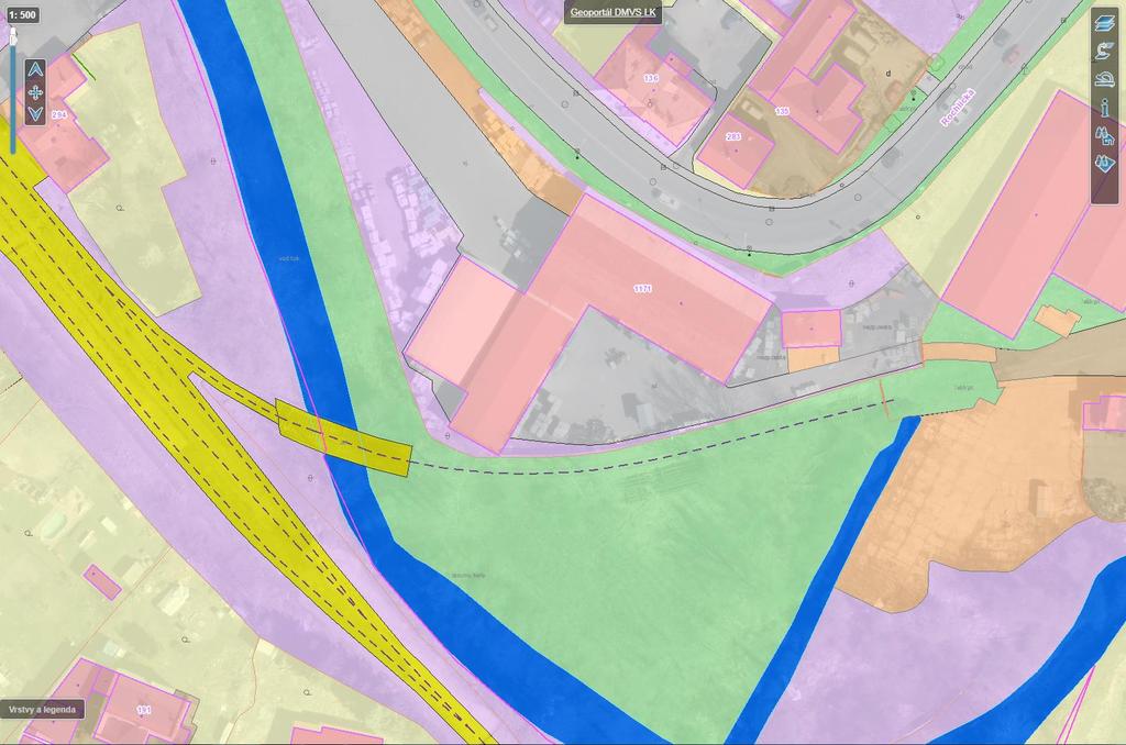 Železniční mapa DMVS - ukázka Vlečka