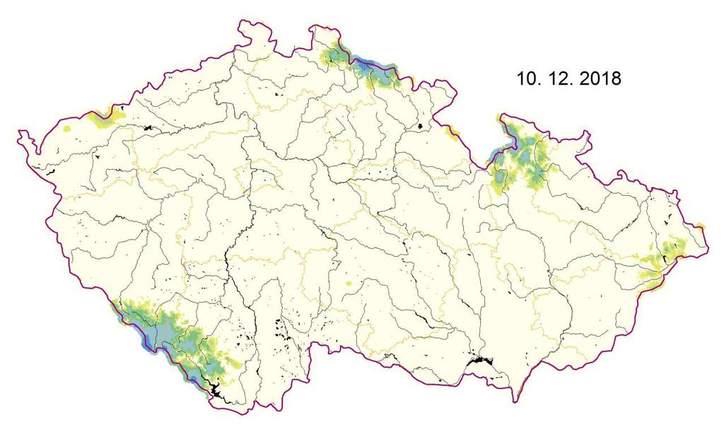 Tabulka: Zásoba vody ve sněhové