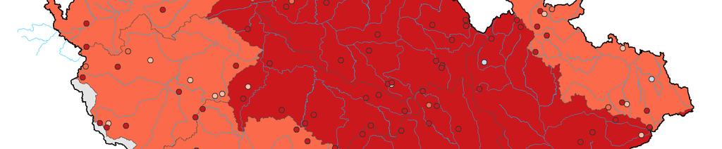 89 8 3 0 0 0 Horní Vltava 56 25 0 6 0 13 Dolní Vltava 90 0 10 0 0 0 Berounka 54 13 33 0 0 0 Labe 79 0 5 5 11 0 Odra 60 13 20 7 0 0 Morava 82 0 9 9 0 0 Dyje 88 4 0 8 0 0 Mapa: