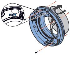 Protáhněte síťový kabel AC 230 V, 50 HZ nebo DC 12 V připraveným otvorem v objímce ventilátoru.