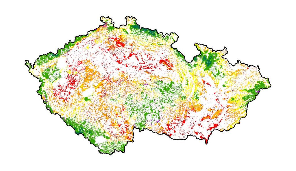 Modelování podmínek pro pěstování dřevin na základě vícerozměrné statistické analýzy Vliv na výskyt určitého druhu dřeviny je dán celou škálou klimatických podmínek a jejich variabilitou v průběhu