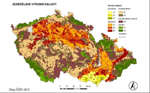 Příloha č. 5: Zemědělské výrobní oblasti Obr.