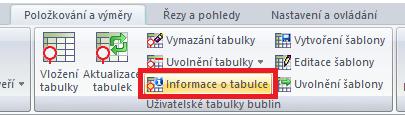 Nový příkaz Informace o tabulce (_TAB_INFO) pro výpis informací o existující uživatelské tabulce ve výkresu a identifikace původu použitých zdrojů tabulky a použitých nastaveních.