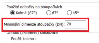 Možnost nastavit minimální dimenzi pro stoupačky. Přesnější výpočet dimenzí připojovacího potrubí i stoupaček.