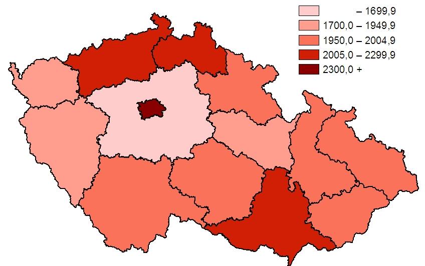 Akutní lůžka v nemocnicích na 10 000 obyvatel k 31. 12.