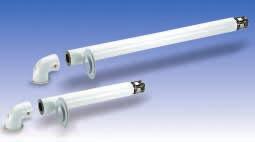 7.2 P ehled systèmu odkou enì z vïsn ch kotl CITY a jejich n vrh: ð Horizont lnì odkou enì 60 / 100 mm K dispozici jsou 2 typy odkou enì: ï StandardnÌ horizont lnì odkou enì - dèlka 800 mm: Obalov